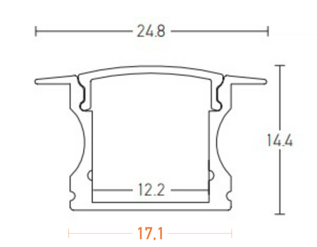 1PCS 2M ALUMINUM PROFILE 1PCS 2M OPAL PC COVER (20194 Zambelis) - Zambelis