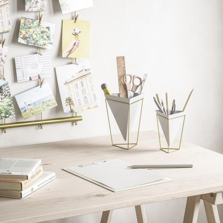 UMBRA zestaw doniczek TRIGG - biały, złoty (1004372-524) - Umbra