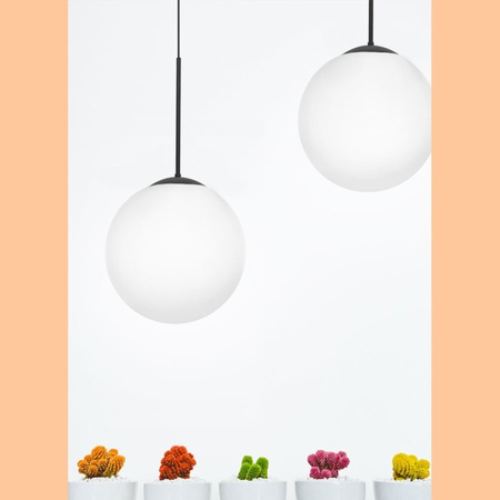 RETRO lampa wisząca ze szklanym kloszem biała W-1 (66485) - Ramko