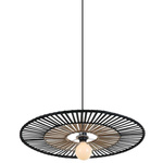PENDANT LAMP BAMBOO 1XE27 BLACK (19104 Zambelis) - Zambelis