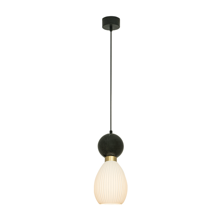 PENDANT LAMP E14 MAX 15W BLACK MARBLE - BRASS (23239 Zambelis) - Zambelis