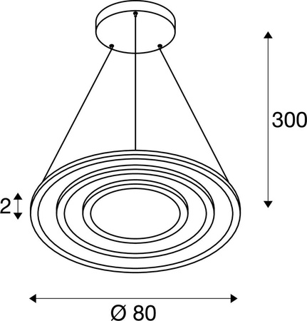 Lampa wisząca ONE FLAT triple DALI 2, Touch, czarna (1007701) - SLV