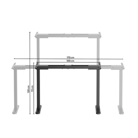 Regulowany stelaż do biurka z dwoma silnikami i ładowarką USB Control Pro Czarny (LV0666) - LVN SYSTEM