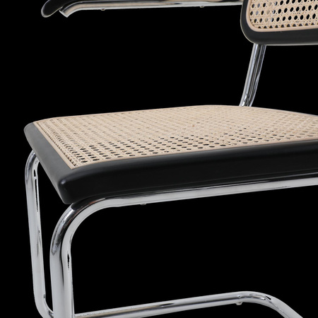 Krzesło VIENNA rattanowo czarne z podłokietnikami (MH-015CH-BN) - Moos Home