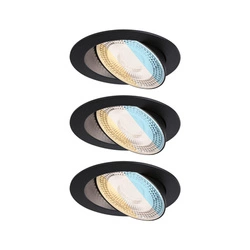 Zestaw opraw do wbudowania ANMUS LED DIM 3X5W 700lm 105mm 2700K-6500K IP20 230V czarny / aluminium (PL92258) - PAULMANN