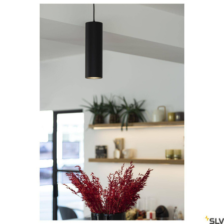 ENOLA, lampa wisząca, A60, okrągła, kolor czarny matowy, E27, maks. 60W, z czarną rozetą (149388) - SLV