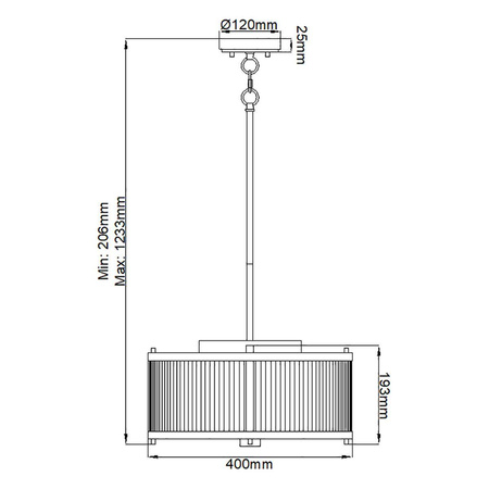 Lampa wisząca  Corona (DL-CORONA-3P-BAB) - Elstead Lighting