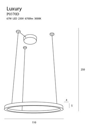 Lampa wisząca LUXURY Ø 110 cm ściemnialna (P0370D) - Maxlight