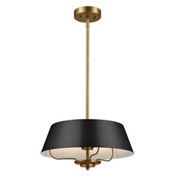 Elegancka Lampa wisząca Luella - 3 źródła światła - Czarne & Mosiądz (KL-LUELLA-3P-BKB) - Kichler