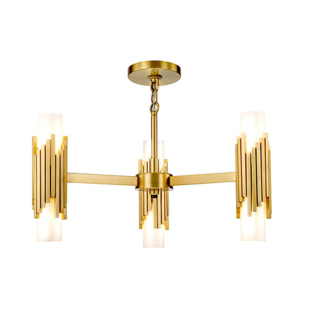 Żyrandol Marvele - 6 źródeł światła - Postarzany mosiądz (MARVELE6-AB-OPAL) - Elstead Lighting