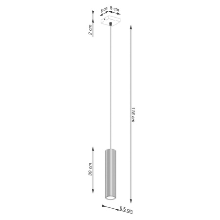 Lampa wisząca KARBON 1 ochra czerwona (SL.1630) - Sollux Lighting