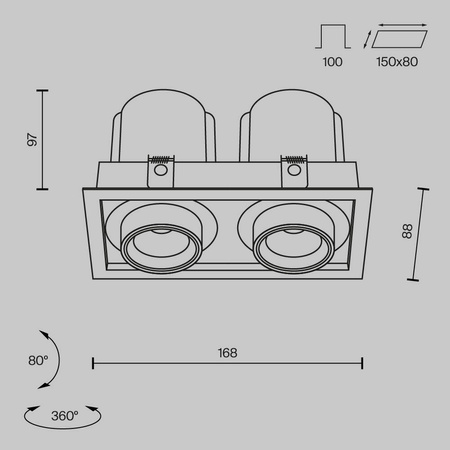Lampa wpuszczana Hidden (DL095-02-10W3K-B) - Maytoni