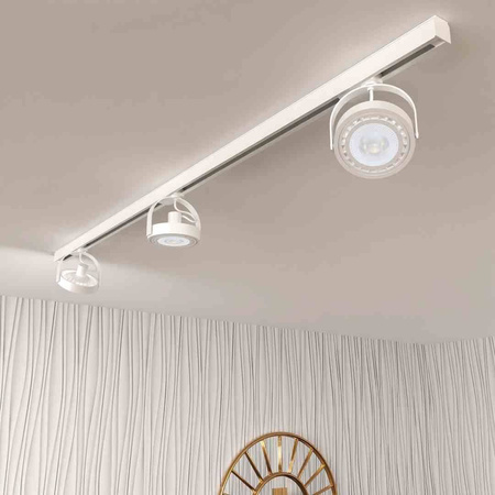 Zestaw Szynoprzewód 3xLugar (AR111-GU10) + Prowadnica 1,5m - Biały (ML7449) - Milagro