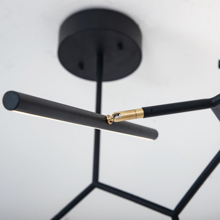 CEILING LIGHT 68W 3000K ALUMINUM & SILICON DIMMABLE SANDY BLACK+GOLD (2072 Zambelis) - Zambelis
