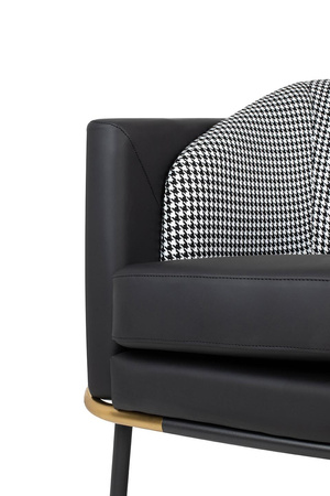 Fotel GUBI czarny - ekoskóra, metal (MSE011000330) - King Home