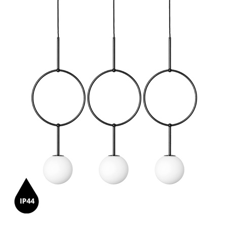 ISUULLA C czarna potrójna lampa sufitowa z podwyższoną szczelnością IP44 (ISC322PS0) - Ummo