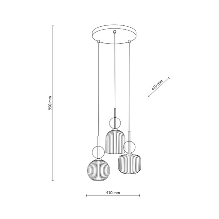 SOPHIA COGNAC LAMPA WISZACA 3XE14 (11041) - TK Lighting