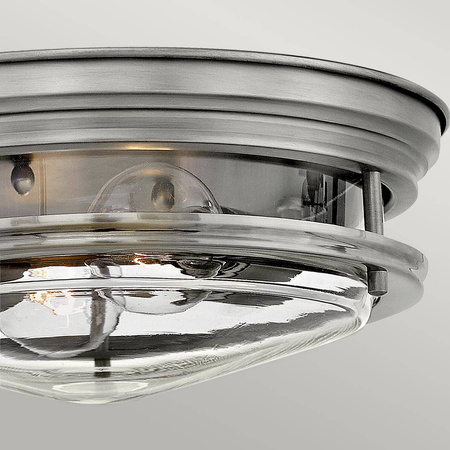 Plafon Hadrian - 2 źródła światła - Przezroczyste szkło - Antyczny nikiel (QN-HADRIAN-FS-AN-CLEAR) - Quintiesse