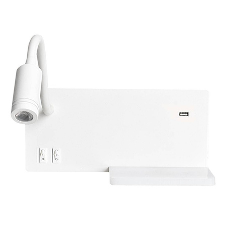 Lampa nocna z półką SHELF WHITE LED 4W+5W+2W (ML6343) - Milagro