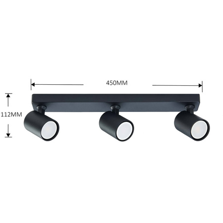 Reflektor Snow 3 spot czarny ( LP-731/3W BK) - Light Prestige