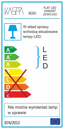 Kinkiet LED FLAT czarny (20301102) - KASPA