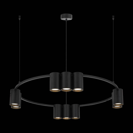 Lampa wisząca (koło) GENESIS BLACK 10xGU10 (ML0373) - Milagro