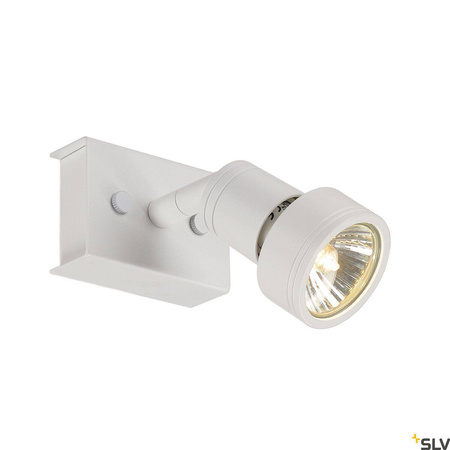 PURI 1, lampa ścienna i sufitowa, jednopunktowa, QPAR51, kolor biały matowy, maks. 50W, z pierścieniem dekoracyjnym (147361) - SLV
