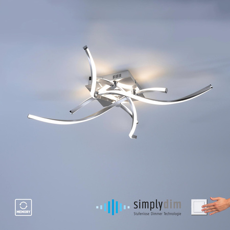 POLINA LAMPA SUFITOWA STALOWY (9144-55) - Paul Neuhaus