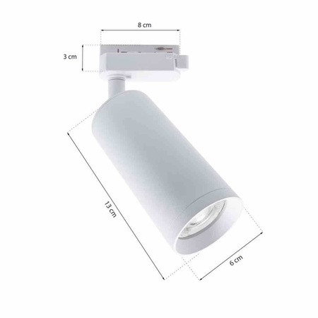 Zestaw Szynoprzewód 3xMica (GU10) + Prowadnica 1,5m - Biały (ML8276) - Milagro