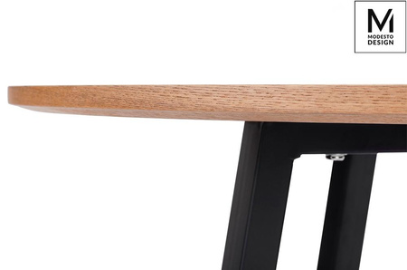 MODESTO stół TAVOLO FI 80 dąb - blat MDF, podstawa metalowa (B-15) - Modesto Design