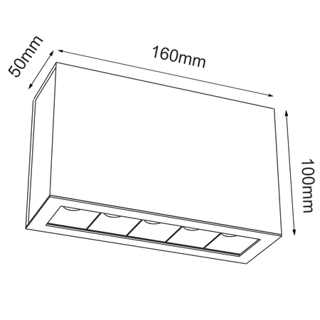 Plafon A - Glare 5 - Biały (100 mm) 3000K   (1039) - Brosline