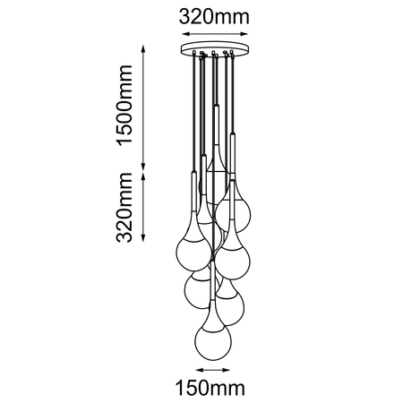 Lampa wisząca Jun 8 - Czarna (320 mm)   (5171) - Shilo