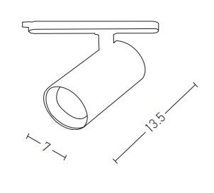 TRACK LIGHT SPOT LED 20W WHITE (S065 4W- Zambelis) - Zambelis
