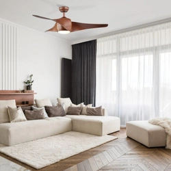 Wentylator sufitowy 40W z drewnianymi łopatkami i zdalnym sterowaniem 15W (3000K-4000K-6000K) (20256 Zambelis)