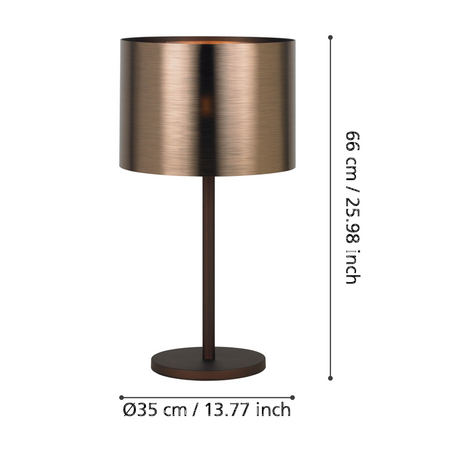 Lampa Stołowa SAGANTO 1 brązowa (39394) - EGLO