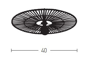 CEILING LIGHT BLACK BAMBOO 1XE7 MAX 40W (19253 Zambelis) - Zambelis