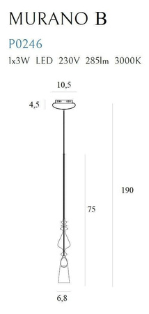 Lampa wisząca Murano B (P0246) Maxlight - żyrandol