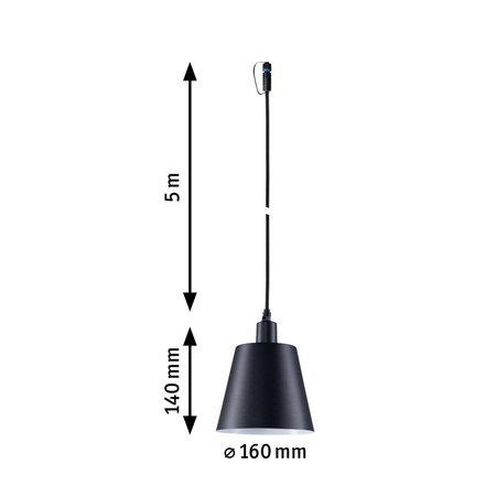 Lampa wisząca KOFIA Plug & Shine 2W 3000K IP44 E14 24V antracyt (PL93104) - PAULMANN
