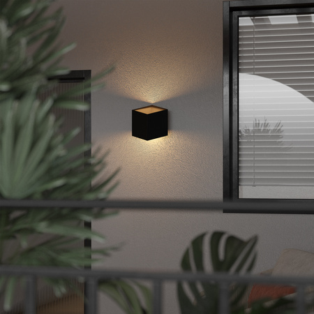 Kwadratowy kinkiet na elewację CUBE BLACK KINKIET LED IP 54 (18182) - TK Lighting