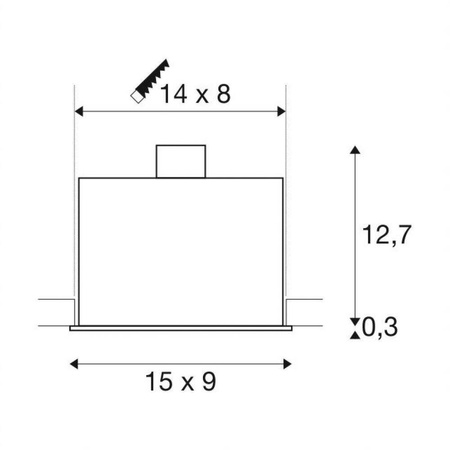 Nowoczesna lampa wpuszczana KADUX 2 GU10 kwadratowa, alu, max. 2x50W