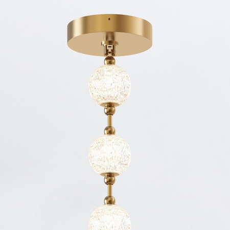 Efektowna lampa wisząca LED Marni długa - Naturalny mosiądz (QN-MARNI-16P-292-NBR) - Quintiesse