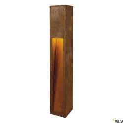 RUSTY SLOT 80, lampa podłogowa outdoor, LED, 3000K, żelazo zardzewiałe, D/S/W 12/12/80 cm (233457) - SLV