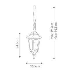 Lampa wisząca zewnętrzna Parish Mini (PRM9-BLACK) - Elstead Lighting