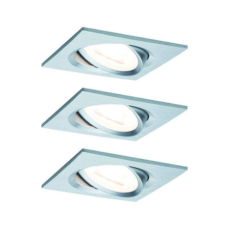 Zestaw Oprawa wbudowana Nova Coin LED 3-st ściemnianie ruchoma 3x6,5W 2700K 230V Aluminium (PL93492) - PAULMANN