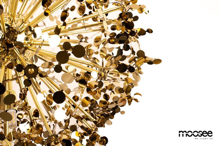 Efektowna biżuteryjna lampa wisząca MONETE 65 złota (MSE1501100580) - Moosee