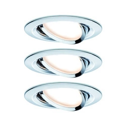 Zestaw Oprawa wbudowana Nova Coin LED 3-st ściemnianie ruchoma 3x6,5W 2700K 230V Chrom/Aluminium (PL93488) - PAULMANN