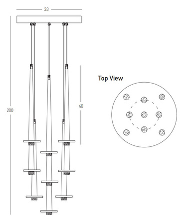 PENDANT LED LIGHT 27W 3000K ALUMINUM -MARBLE BLACK (22113 Zambelis) - Zambelis
