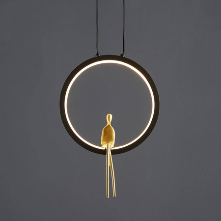 Lampa wisząca AMICI led czarno złota 27 cm (ST-D7774 black) - Step into Design