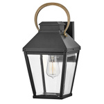 Średnia latarnia naścienna Dawson - 1 źródło światła - Czarny, patynowany (HK-DAWSON-M) - Elstead Lighting