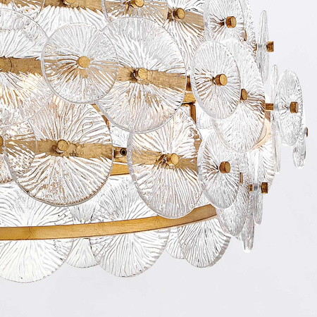 Żyrandol w stylu art Deco Rene - 6 źródeł światła - Przecierany mosiądz (QN-RENE-6P-DSB) - Quintiesse